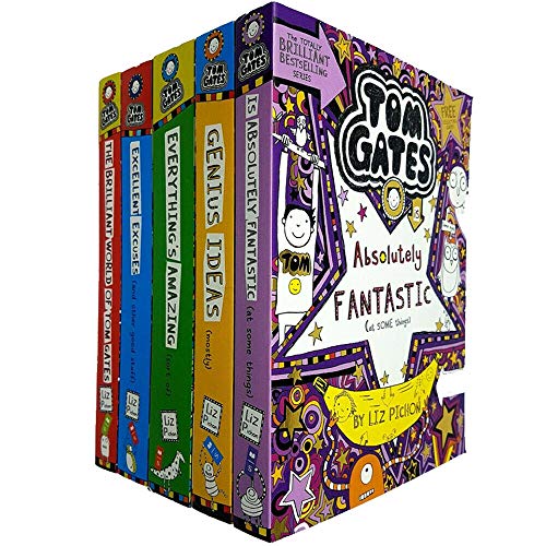 Tom Gates Series 1 Liz Pichon Collection 1 - 5 Books Set (The Brilliant World of Tom Gates, Excellent Excuses, Genius Ideas, Everything's Amazing, Is Absolutely Fantastic) - Liz Pichon