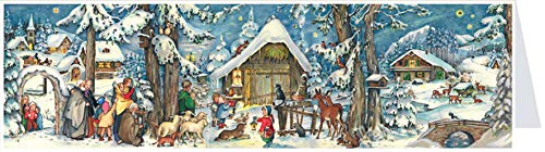 Postkarten- Adventskalender XL "Weihnachten mit den Tieren": Papier-Adventskalender