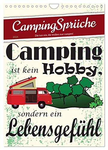 CampingSprüche (Wandkalender 2024 DIN A4 hoch), CALVENDO Monatskalender