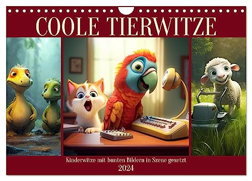 Coole Tierwitze (Wandkalender 2024 DIN A4 quer), CALVENDO Monatskalender von CALVENDO