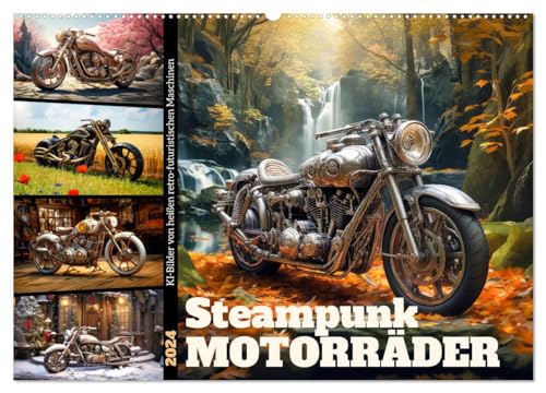Steampunk Motorräder (Wandkalender 2024 DIN A2 quer), CALVENDO Monatskalender von CALVENDO