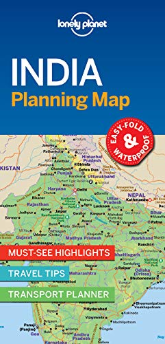 Lonely Planet India Planning Map: Travel-Tips, Must-See-Highlights, Transport Planner
