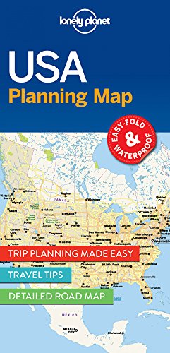 Lonely Planet USA Planning Map: Must-See Highlights, Travel Tips, Transport Planner. Easy-fold, waterproof