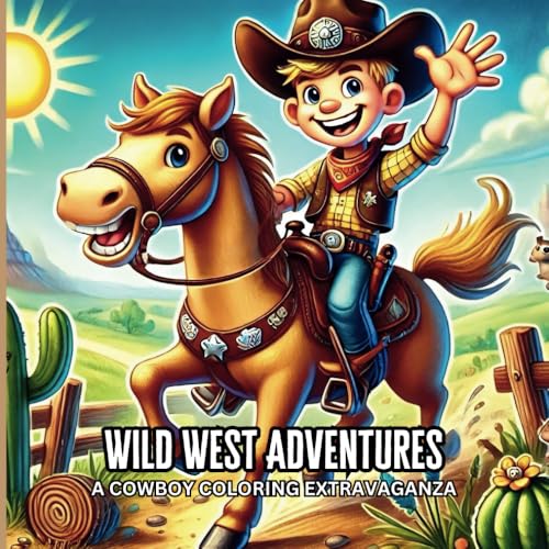 Wild West Adventures A Cowboy Coloring Extravaganza: Fun Coloring Adventure with Cowboys and Horses -Kids 4-10 von Independently published