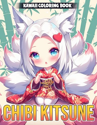 Kawaii Chibi Kitsune Coloring Book: Mystical Beauty of Tiny Fox Girls Coloring Pages Adorable Miniature Illustrations for All Ages Fun and Stress Relief von Independently published