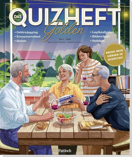 Das Quizheft - Golden: Der etwas andere Rätselspaß für Erwachsene | Über 100 Gehirnjogging- und Denksport-Aufgaben | Das perfekte Geschenk zum Ruhestand (Das originelle Rätselheft) von Pattloch Geschenkbuch
