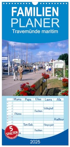 Familienplaner 2025 - Travemünde maritim mit 5 Spalten (Wandkalender, 21 cm x 45 cm), CALVENDO