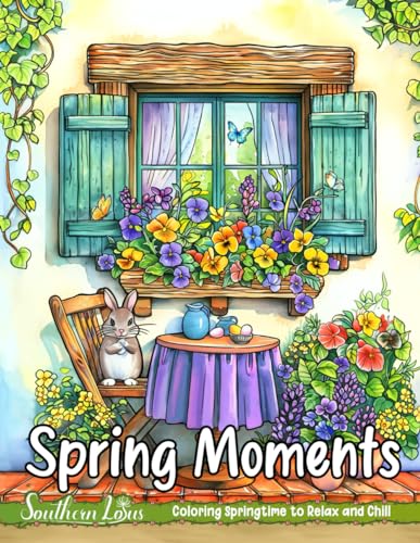 Spring Moments: Coloring Book With Relaxing Drawings of Cute Animals, Beautiful Flowers, and More to Color and Provide Relaxation and Creativity, Easy and Bold Illustrations for Adults and Teens Spring Moments: Coloring Book With Relaxing Drawings of Cute Animals, Beautiful Flowers, and More to Color and Provide Relaxation and Creativity, Easy and Bold Illustrations for Adults and Teens von Independently published