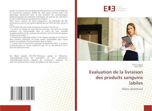 Evaluation de la livraison des produits sanguins labiles: Milieu obstétrical Evaluation de la livraison des produits sanguins labiles: Milieu obstétrical von Éditions universitaires européennes