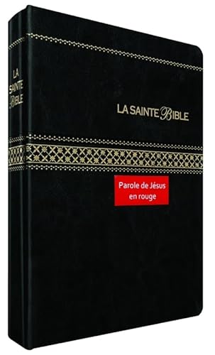 Sainte Bible avec PDJR, onglets, tranche dorée: Noire, paroles de Jésus en rouge