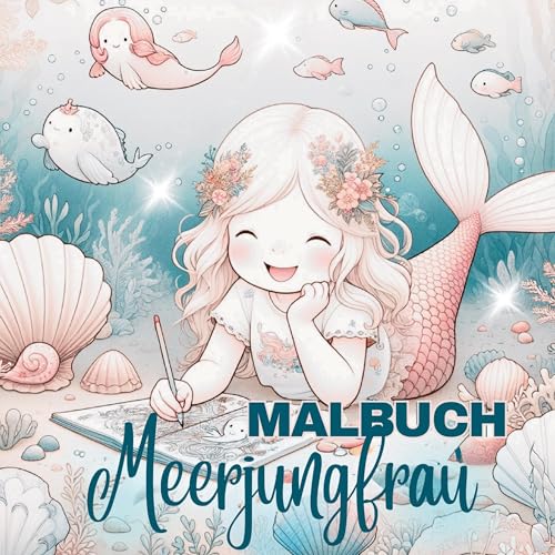 Malbuch Meerjungfrau – Für kreative Mädchen ab 4 Jahren: 55 zauberhafte Ausmalbilder – Malbuch voller Farben, Meer & Fantasie. von Lucid Page Media