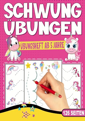 Schwungübungen Übungsheft ab 5 Jahre – Das Einhorn Lernheft für Mädchen: Vorschule Übungsheft mit Einhorn-Zauber - Das perfekte Vorschulbuch für ... zur Vorbereitung auf das Schreiben. von Lucid Page Media