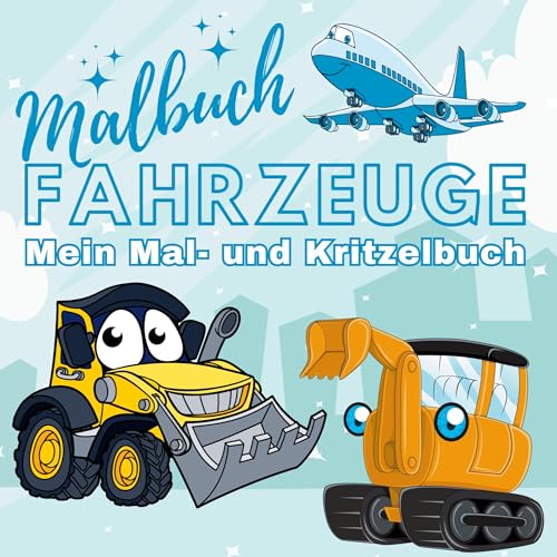 XXL Malbuch Fahrzeuge - Mein Mal- und Kritzelbuch: 66 große Ausmalbilder & freie Kritzelseiten für kleine Fahrzeugfans für Kinder ab 3 Jahren. von Lucid Page Media