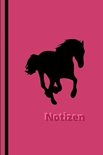 Notizen: Notizbuch Pferd reiten, pink glänzend, 120 Seiten liniert, DIN A5, gern verwendet als Schreibheft, Poesiebuch, Songbuch, Reisetagebuch, ... Tagebuch und besonders als Geschenk