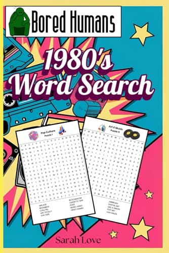 1980's Word Search Puzzle Book, 50 Puzzles 6"x9" Portable Book: Bored Humans Puzzle Book von Independently published