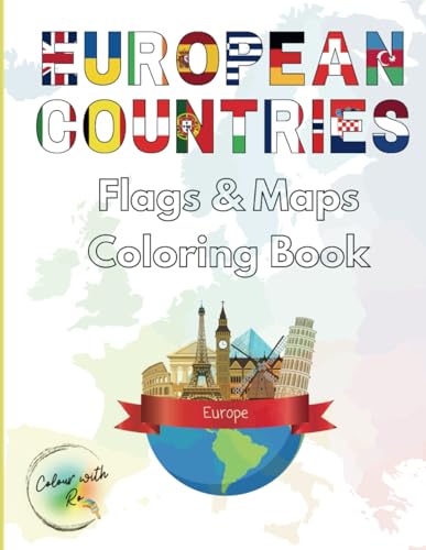 European Flags and Maps Coloring Book [US English]: Relaxing and educational coloring pages with all European flags and maps for all ages von Independently published