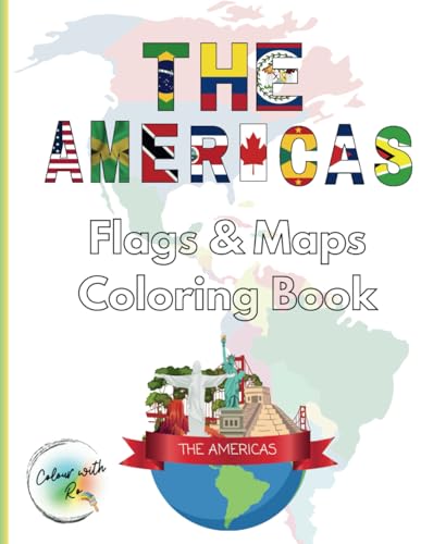 The America's Flags and Maps Coloring Book [US English]: Relaxing and educational coloring pages with all North and South America flags and maps for all ages von Independently published