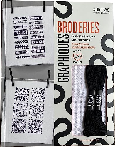 Broderies graphiques: Avec 2 échevettes de coton, 1 toile de lin et 1 aiguille à broder von MARABOUT