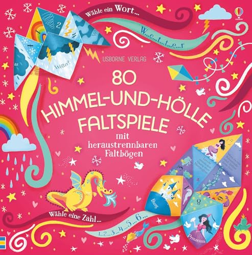 80 Himmel-und-Hölle-Faltspiele: mit heraustrennbaren Faltbögen von Usborne Verlag