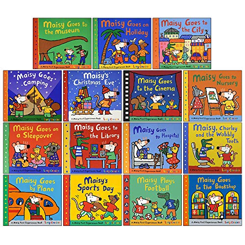 Maisy Mouse First Experience 15 Books Pack Collection Set by Lucy Cousins (Bookshop, Football, Sports Day, Plane, Hospital, Library, Sleepover, Nursery & MORE!)