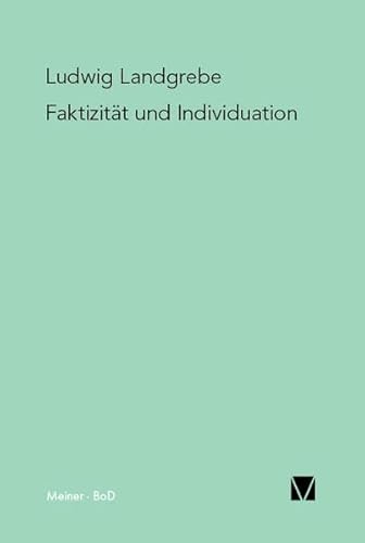 Faktizität und Individuation: Studien zu den Grundlagen der Phänomenologie von Meiner Felix Verlag GmbH