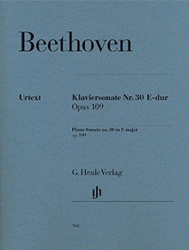 Klaviersonate E-dur op. 109: Instrumentation: Piano solo (G. Henle Urtext-Ausgabe)