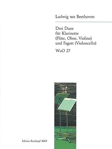 3 Duos WoO 27 für Klarinette (Flöte, ob, Violine), Fagott (Cello) - Partitur und Stimmen (EB 8069)