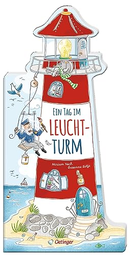 Ein Tag im Leuchtturm: Wimmeliges, großformatiges Nordsee-Pappbilderbuch in Leuchtturm-Form für Kinder ab 2 Jahren (Das riesengroße Wimmelbuch)