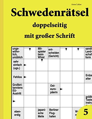 Schwedenrätsel doppelseitig mit großer Schrift 5