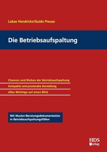 Die Betriebsaufspaltung von HDS-Verlag