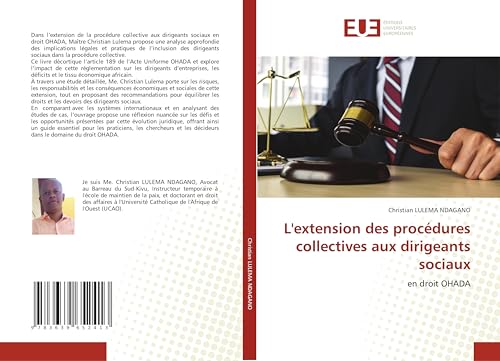 L'extension des procédures collectives aux dirigeants sociaux: en droit OHADA von Éditions universitaires européennes