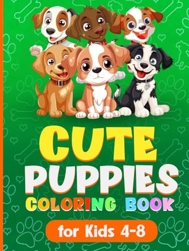 Cute Puppies Coloring Book for Kids 4-8: Adorable Hand-drawn Illustrations of 40 Dog Breeds; Relax, Learn About, and Imagine these Delightful Pets von Oviedo Books LLC