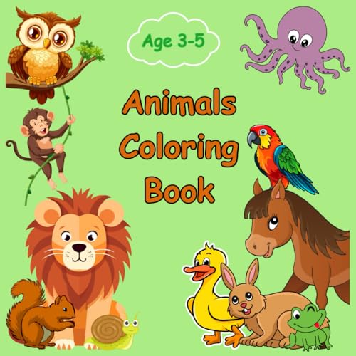 Cute Coloring Book for Kids: Amazing, fun and easy animals to color. For preeschool and kindergarten ages 3-5. von Independently published