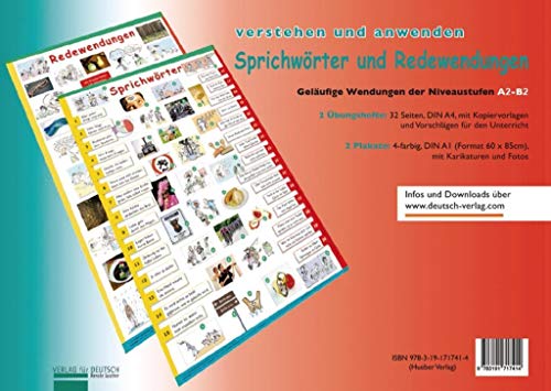 Plakate Sprichwörter und Redewendungen: 2 Übungshefte und 2 Plakate (Lernplakate)