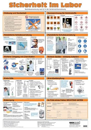 Wandtafel "Sicherheit im Labor" von ecomed Sicherheit