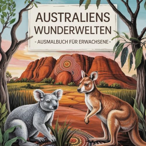 Australiens Wunderwelten: Ausmalbuch für Erwachsene für Entspannung, Achtsamkeit, Stressbewältigung und Kreativität, begleitet von Fun Facts von Independently published