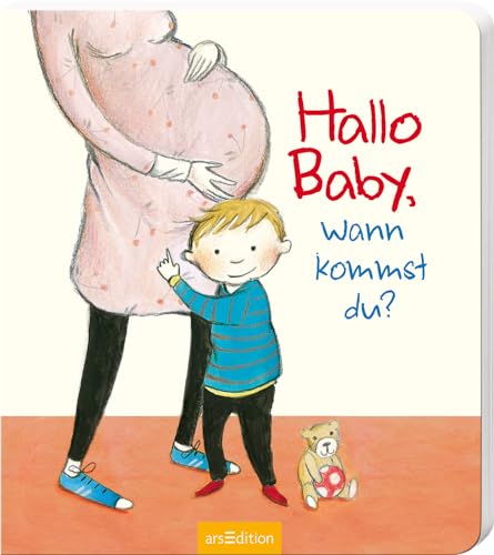 Hallo Baby, wann kommst du?: Erstes Pappbilderbuch zum Thema Geschwisterchen für Kinder ab 24 Monaten