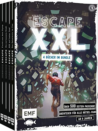 Escape XXL – über 500 Seiten packende Abenteuer für alle Rätsel-Fans ab 9 Jahren (Band 1): 4 Bücher im Bundle: Escape Games für 1 oder mehrere Spieler*innen – mit ausklappbaren Karten von Edition Michael Fischer / EMF Verlag