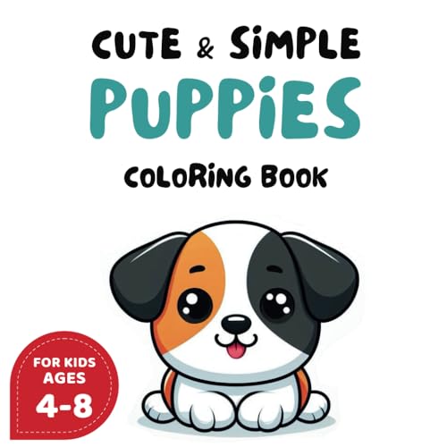 Cute Puppies Coloring Book for Kids 4-8: Adorable Illustrations of 33 Dog Breeds to Color. Perfect for Children Who Love Dogs von Independently published