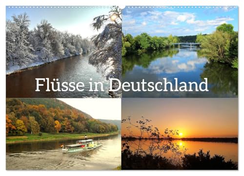 Flüsse in Deutschland (Wandkalender 2025 DIN A2 quer), CALVENDO Monatskalender von CALVENDO
