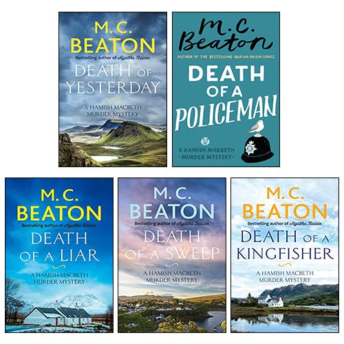 Hamish Macbeth Murder Mystery Death Series 6 Collection 5 Books Set By M.C. Beaton (Death of a Liar, Death of a Policeman, Death of Yesterday, Death of a Kingfisher, Death of a Sweep)