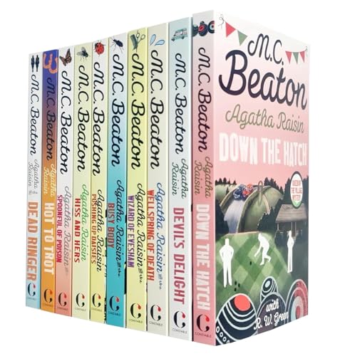 MC Beaton Agatha Raisin Series 10 Books Collection Set (Deadly Dance,Haunted House,Curious Curate,Day The Floods Came,Love From Hell,Fairies Of Fryfam,Witch Of Wyckhadden, Wizard Of Evesham & More)