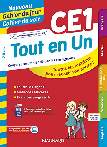 Nouveau Cahier du Jour / Cahier du Soir - Tout en un CE1: Toutes les matières pour réussir son année