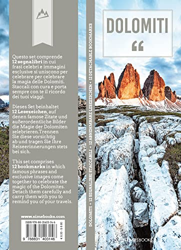 Lesezeichen-Set Dolomiti - Dolomiten: 12 Lesezeichen im Set (Leszeichen-Set)
