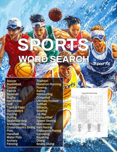 Sports Word Search Volume 1: 40 Themed Puzzles and 1200 Hidden Words for Hours Mentally Stimulating Activity von Independently published