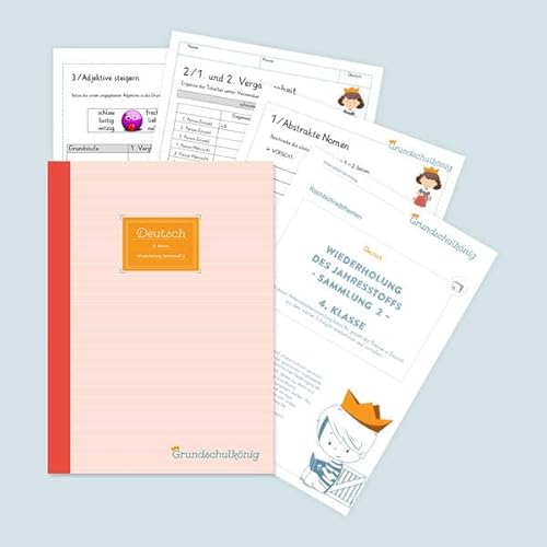 Grundschule - Deutsch, 4. Klasse: Wiederholung des Jahresstoffs - Teil 2: Deutsch, 4. Klasse, Arbeitsblättersammlung mit Lösungen