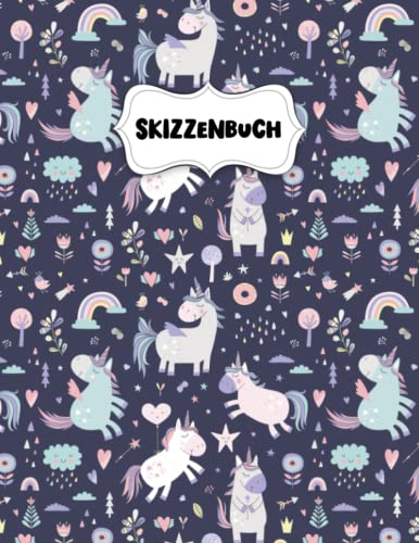 Skizzenbuch: Schönes Einhorn Zeichenblock A4 für Kinder: Blanko Zeichenmappe A4 Zeichen Block von Independently published