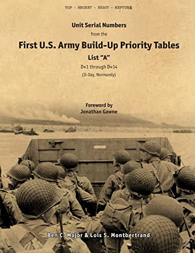 Unit Serial Numbers from the "First U.S. Army Build-Up Priority Tables, List A, D+1 through D+14" D-Day (Normandy) - Top Secret - BIGOT NEPTUNE von Lulu Press, Inc.