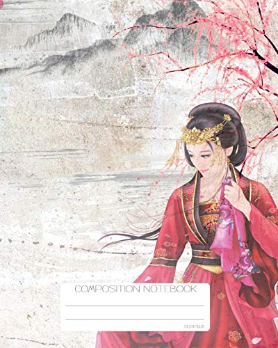Composition Notebook: College Ruled | Japan, Geisha and Cherry Blossoms | Back to School Composition Book for Teachers, Students, Kids and Teens | 120 Pages, 60 Sheets | 8 x 10 inches
