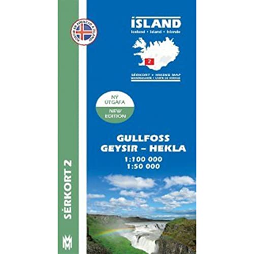 Gullfoss - Geysir - Hekla 1 : 100 000: Spezialkarte (Gullfoss - Geysir - Hekla - Iceland Trekking & Driving Map 2 - 1:100 000 & 1:50 000) von Ml og menning